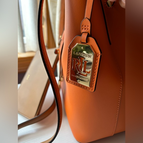 NWOT Ralph Lauren Debby Drawstring Bucket Bag Genuine Leather - Picture 3 of 8